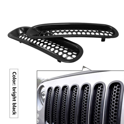 Anxingo Black Clip-in Front Grill Grille Mesh Inserts Replacement for Jeep JK Wrangler & Wrangler Unlimited 2007-2015 (7 Pack)