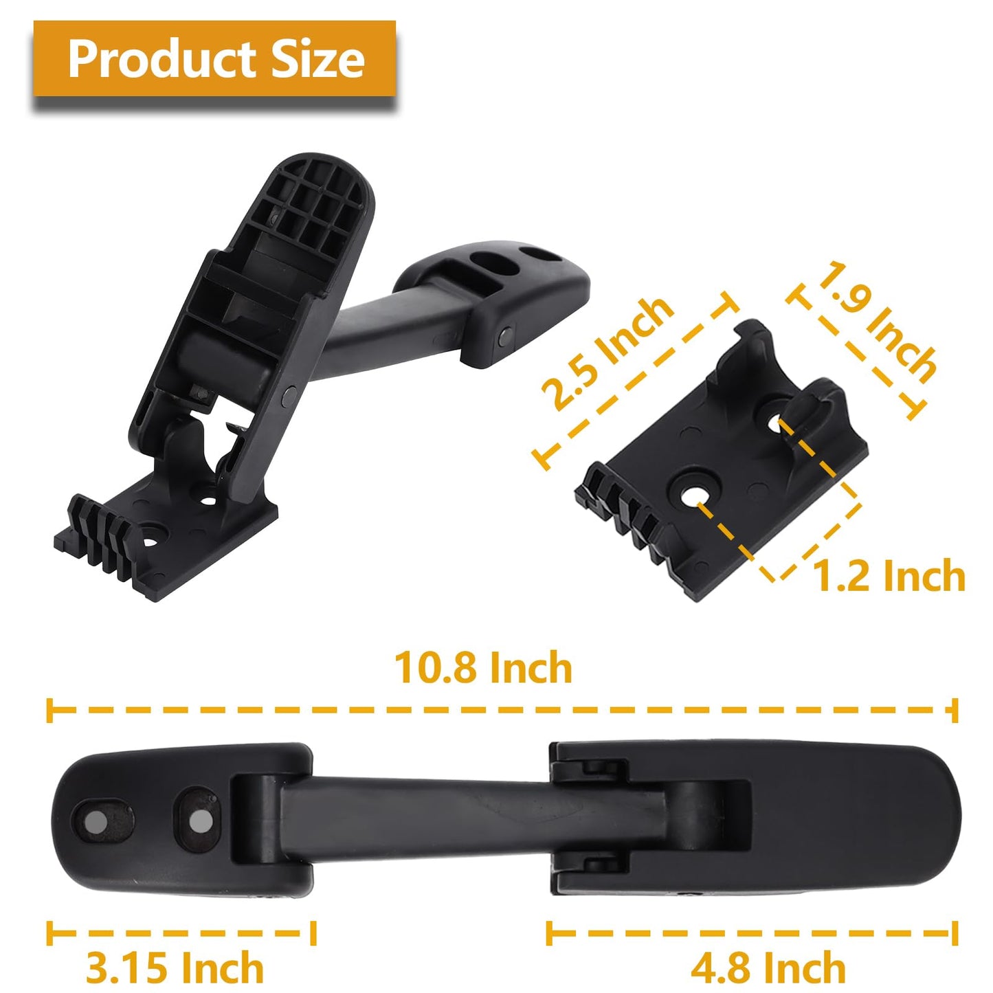 2 Pack Heavy Duty Hood Latch Kit,LH/RH fit for Peterbilt 325, 335, 337, 340, 348, 384, 386, 567, 569, 579 /Kenworth T170, T270, T330, T370, T660/Mack CH/Blue Bird 315-5502&315-5503