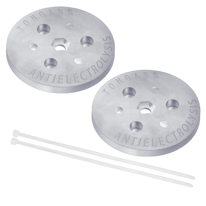 TonGass (2-Pack Zinc Anode Weight Anti-Electrolysis Sacrificial Anode, Galvanic Anodes for Passive Cathodic Protection Bolts Inside or Outside Skimmer Baskets Salt System Swimming Pool Must-Have
