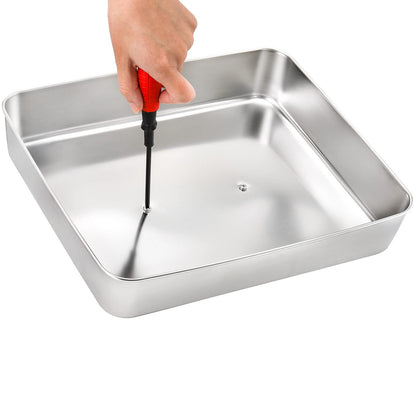 ZEAYEA 2 Pack Cheese Melting Dome, Rectangular Stainless Steel Steam Basting Cover with Heat Proof Handle, Griddle Basting Cover, BBQ Grilling Accessories, Indoor or Outdoor Camping, 13" x 11.3"