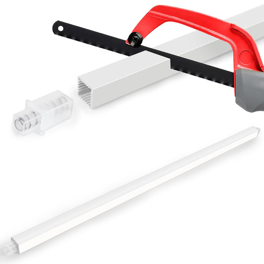 24-Inch Spring End Wall-Mounted Towel Bar, Adjustable Sturdy Plastic Towel Holder for Bathroom Kitchen Towel Storage White