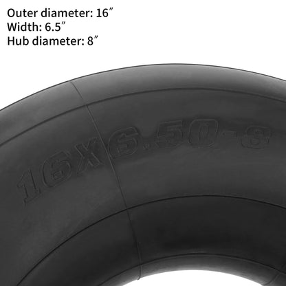 RUTU 2 Pack 16x6.50-8 16x650-8 Inner Tube with TR13 Straight Vavle and Installation Accessories for ATV Quad 4 Wheeler Golf Cart Tractor Lawn Mower Tillers Railers Wheelbarrow Utility Trailer