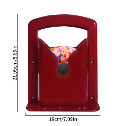 Bagel Slicer, Perfect for Bagels, Safe Grip, Safety Shield, Bagel Cutter Stainless Steel, Universal Slicer (Red)