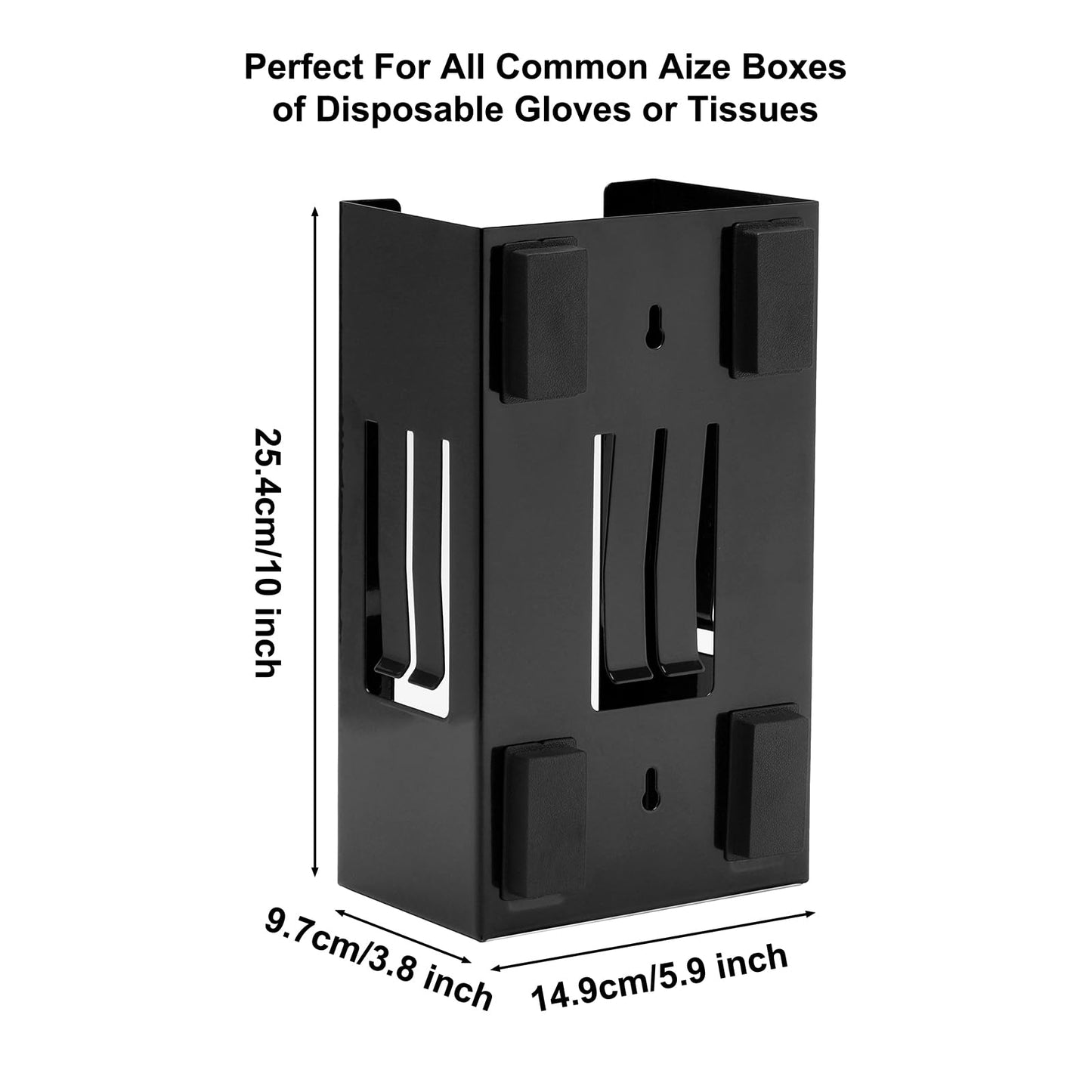 CASOMAN Magnetic Glove Dispenser - 8LBS Capacity, Wall Mount Magnet, Black Dispenser Box