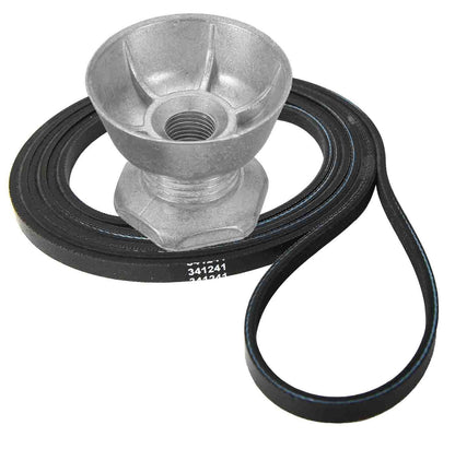 Seentech 341241 Dryer Belt & 8066184 Motor Pulley - Compatible for Whirlpool, Kenmore Dryers – Replace part number: PS11744884, W10290525, WP8066184VP, AP6011686, 8578565, W10299847, 3389627, 694871