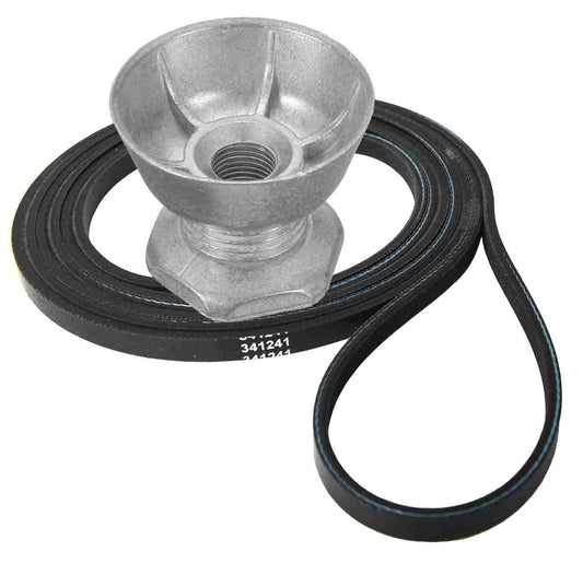 Seentech 341241 Dryer Belt & 8066184 Motor Pulley - Compatible for Whirlpool, Kenmore Dryers – Replace part number: PS11744884, W10290525, WP8066184VP, AP6011686, 8578565, W10299847, 3389627, 694871