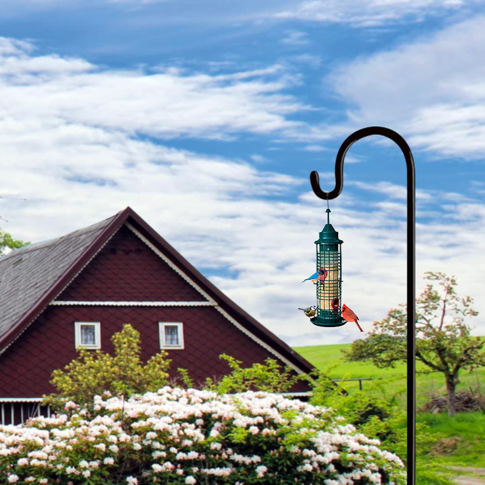 Rexwnadu Shepherd Hooks Outdoor 76 Inches for Lanterns Heavy Duty Shepherd Stand Plant Hanger Yard Hooks for Solar Lights,Bird Feeder,Wedding,Mason Jar,Planter Pot,Adjustable Height Powder Coated