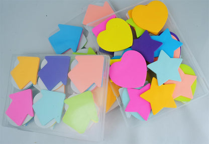 Sticky Notes-720 Sheets Heart/Star/Arrow Mixed 8 Color Bulk Sale Sticky Memo Post Memo Note Tape Self Stick Notes for Office/School/Home(1 Set-24Pads,720Sheets Total)