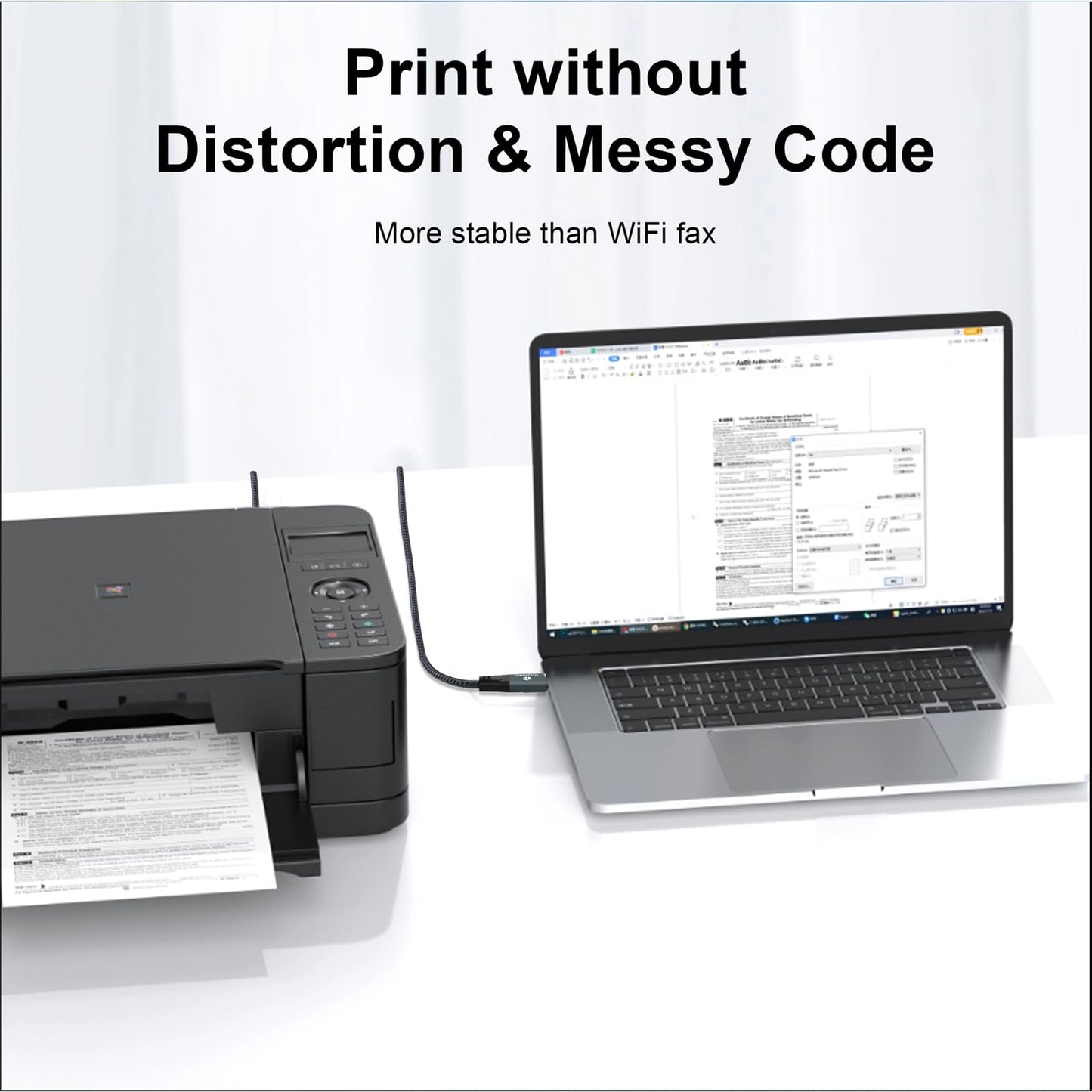 Thzzhnno USB B to USB C Printer Cable 15FT/5M, USB C to USB 2.0 B Cord for MacBook Pro, MIDI Cable for Yamaha Casio Digital Piano, MIDI Keyboard, DJ Controller