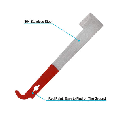 ZOENHOU 5 Pack 10.6 Inch Beehive Tool with J Hook, Frame Lifter and Scraper, Stainless Steel Beekeepers Supplies, Beekeeping Equipment, Red Handle