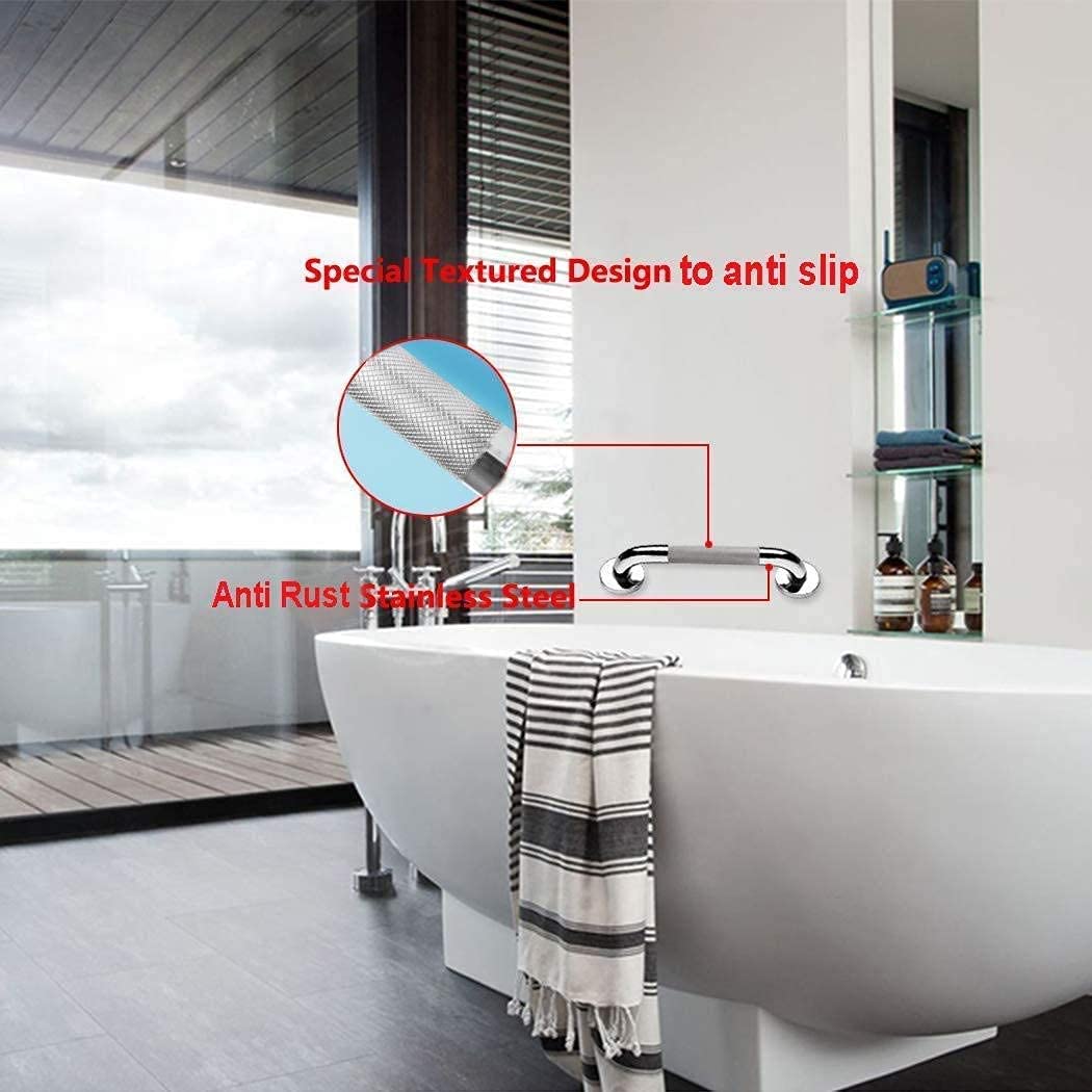 2 Pack Shower Grab Bar,Anti Slip Bathroom Grab Bars,Stainless Steel Bath Grab Bar Handle Shower Safety Hand Rail Support Assist Bath Handle,Bathroom Balance Bar for Elderly Injury Pregnant(16 Inch)