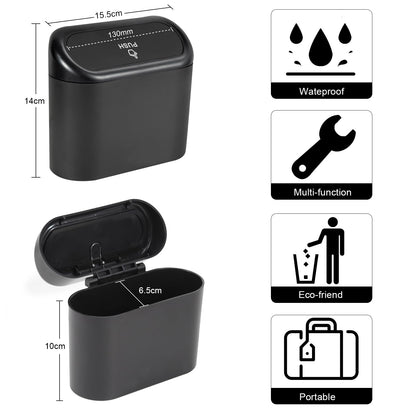 2 Packs Mini Car Trash Can Bin with Lid and 150pcs Trash Bags,Car Trash Can Bin,Car Garbage Trash Can Storage for Front Back Seat Accessories (2) (2)