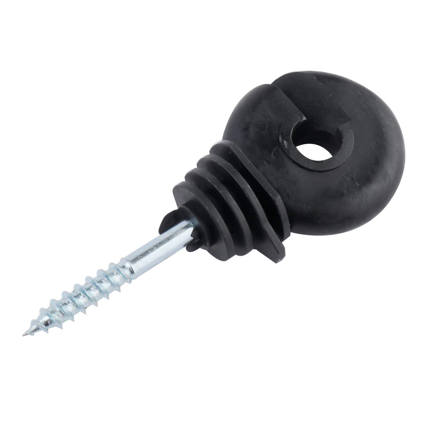 Yaegoo 100Pcs Electric Fence Ring Insulators, Screw-in Insulator Fence Ring Post Wood Post Insulator, Black