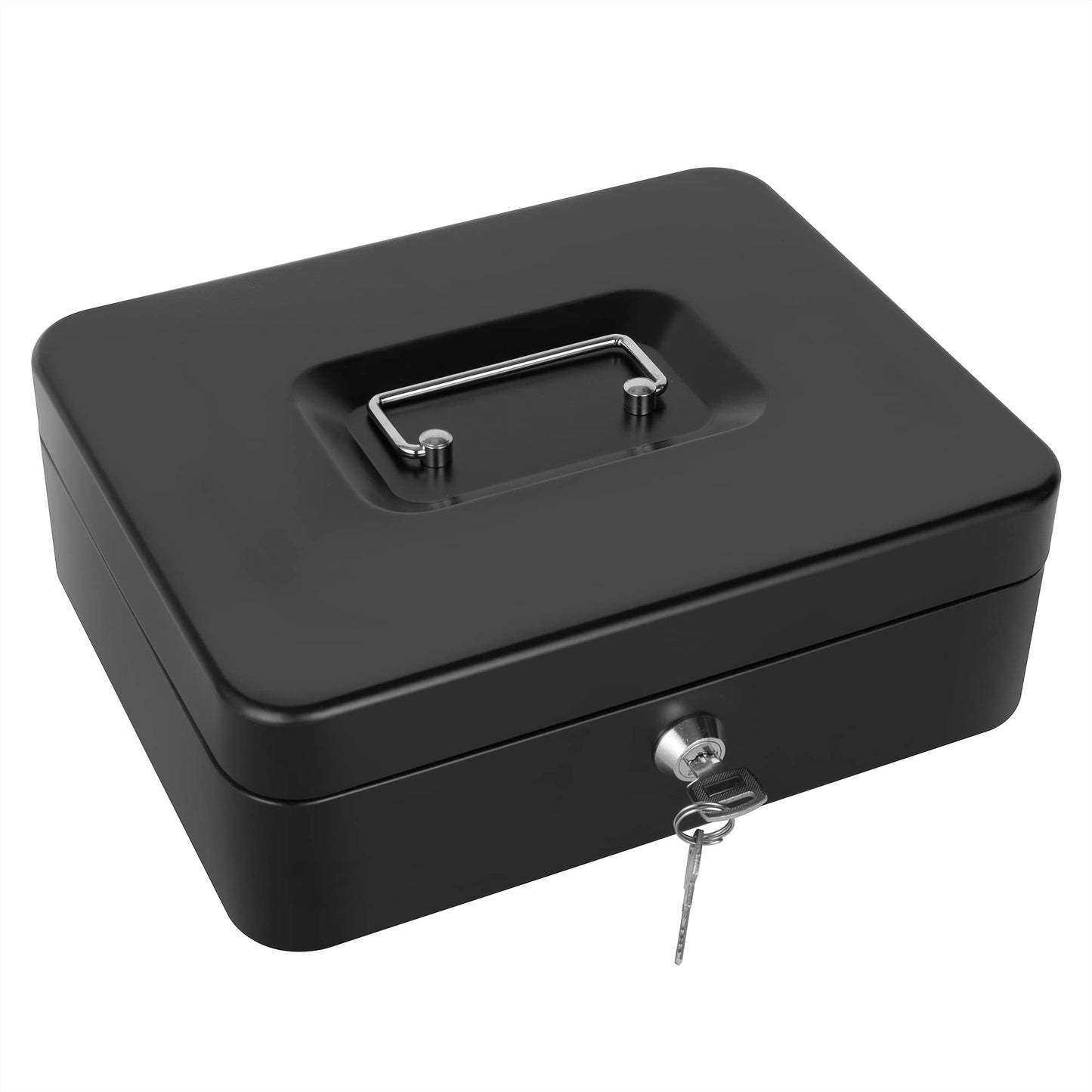 Cash Box with Lock and Money Tray Metal Money Box for Cash Lock Box for Money