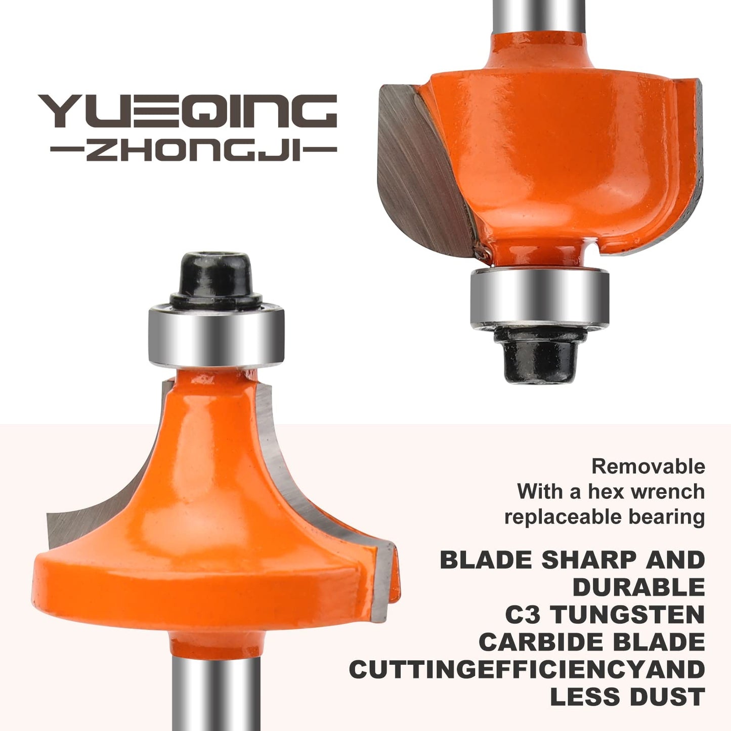 Yueqing Zhongji 1/4 Shank Router Bit Router bits 1/4 Shank-6.35MM Shank 12 Piece Router bit Set Tungsten Carbide Router Bit Professional Level Router bits 1/4 Shank Set ﻿