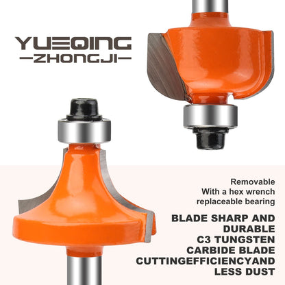 Yueqing Zhongji 1/4 Shank Router Bit Router bits 1/4 Shank-6.35MM Shank 12 Piece Router bit Set Tungsten Carbide Router Bit Professional Level Router bits 1/4 Shank Set ﻿