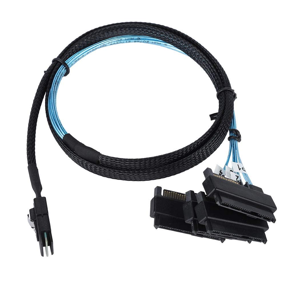 YIWENTEC Mini SAS 36 SFF-8087 to (4) SFF-8482 Connectors with SATA Power 1 m
