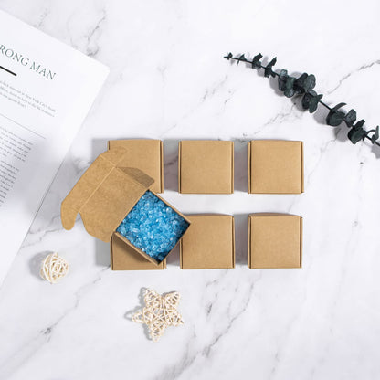 Sdootjewelry Mini Cardboard Boxes, 2.16"x 2.16" x 0.98" Mini Jewelry Boxes Packaging, Brown Kraft Boxes for Ring Earrings
