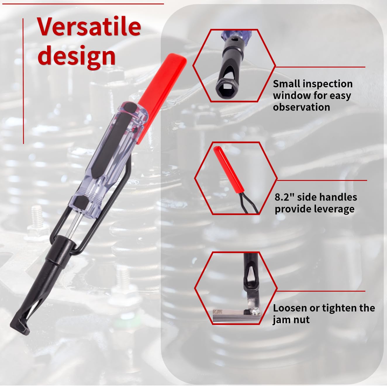 Relioky Valve Adjustment Tool for 10mm Jam Nut,with Angled Feeler Gauge, Slotted Valve Adjusting Stud,Valve Lash Adjustment Tool for Honda,Toyota,Nissan and Other Japanese Car Engines