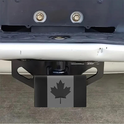 XINLIYA Canada Flag Trailer Hitch Cover, Metal 2 Inch Receiver Tow Dust Plug with 5/8-Inch Pin Diameter Hitch Lock, Dustproof Auto Protective Accessories, Universal for Pickup, Truck, RV
