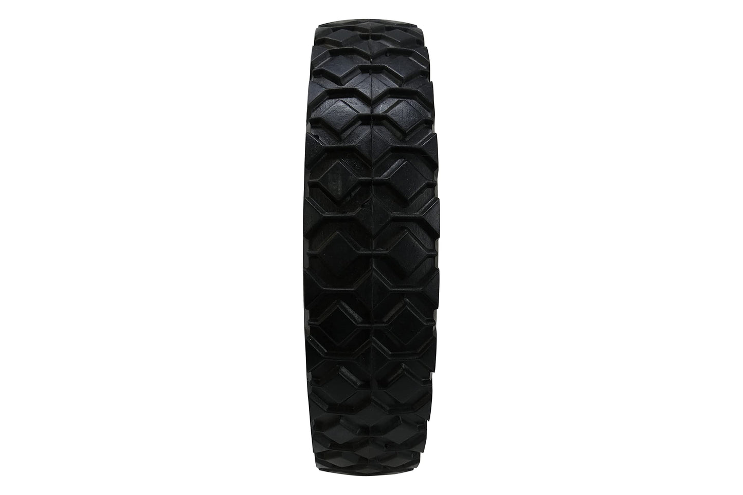 Shepherd Hardware 9594 8-Inch Semi-Pneumatic Rubber Tire, Steel Hub with Ball Bearings, Ribbed Tread, 1/2-Inch Centered Axle Diameter