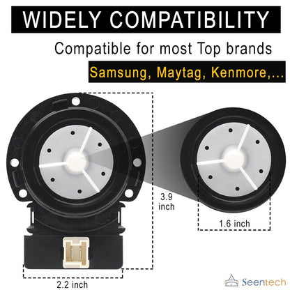 DC31-00054A Washer Drain Pump for Samsung Washing Machines by Seentech - Replaces Part Numbers AP4202690, 1534541, DC31-00016A, PS4204638