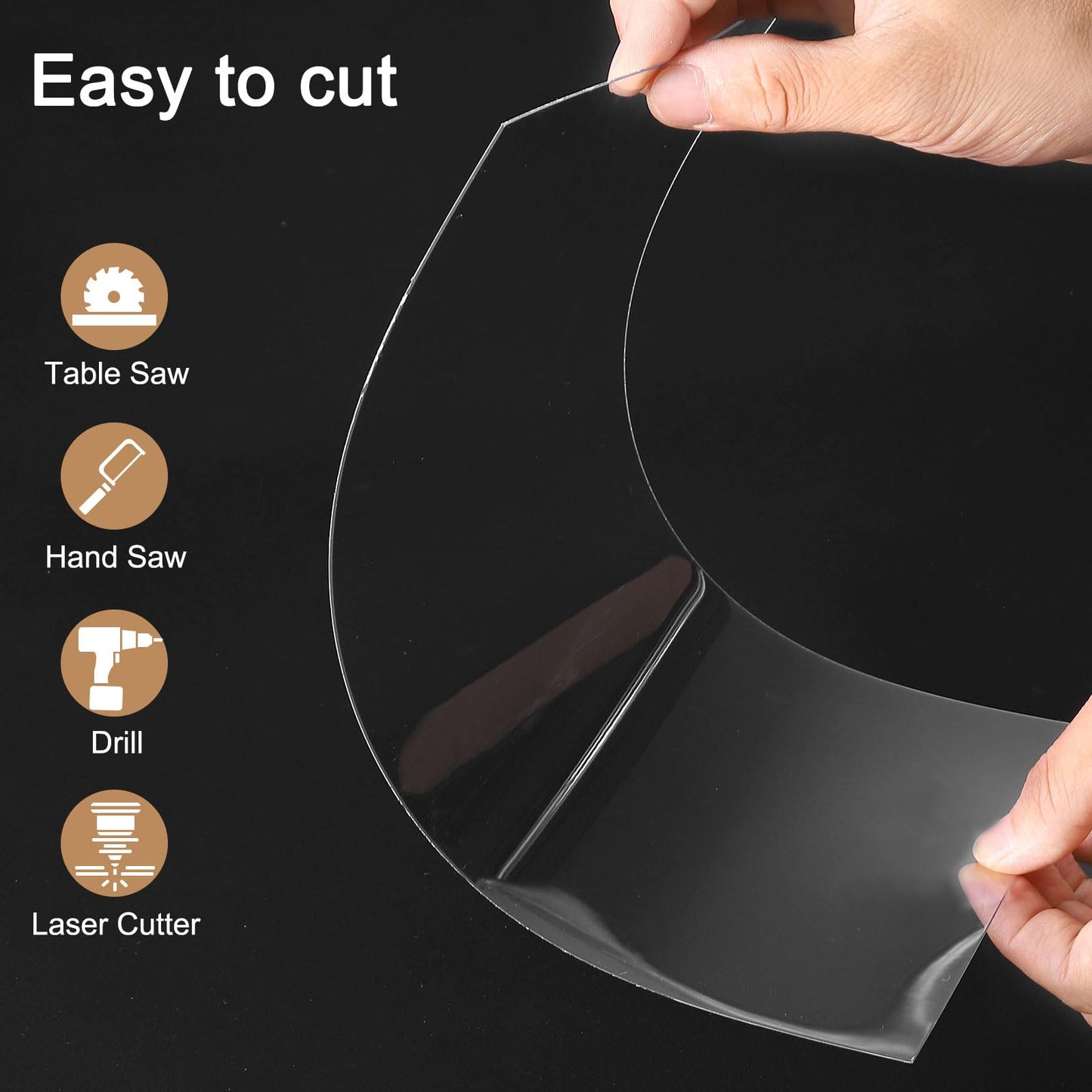 HARFINGTON 10pcs Clear Plastic Sheets 12" x 8.3" x 0.02" Transparent Flexible PVC Sheet Panels with Protective Paper for Signs DIY Display Projects Craft Picture Frames Painting