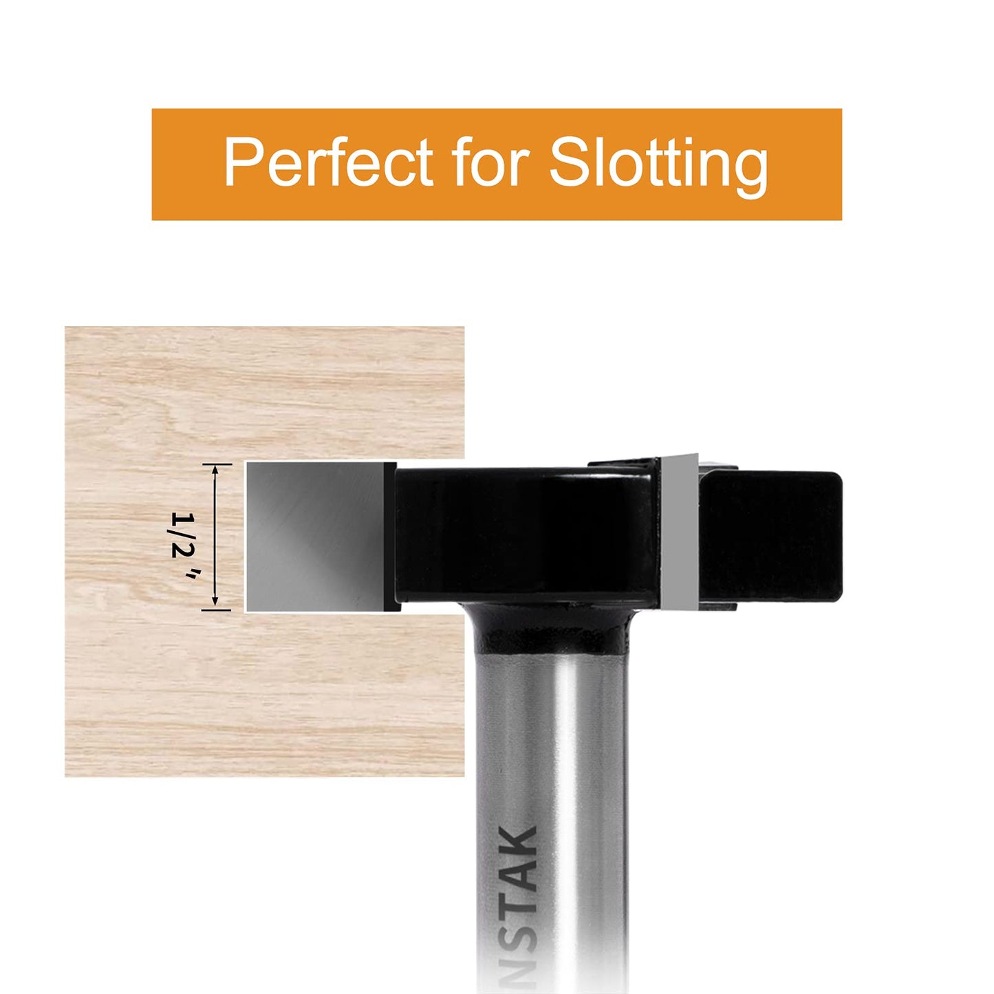 CNC Spoilboard Surfacing Router Bit, 1/2-Inch Shank 2-Inch Cutting Diameter, Slab Flattening Router Bit Planing Wood Planer Bit by BINSTAK (Carbide)