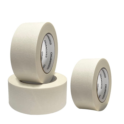 CHUANGSEED 3-Pack White Masking Tape General Purpose Beige Painters Tape 1.88 inch x 60 Yards for Basic Painting, Home, Office, School Stationery, Arts, Crafts and Decoration (White)