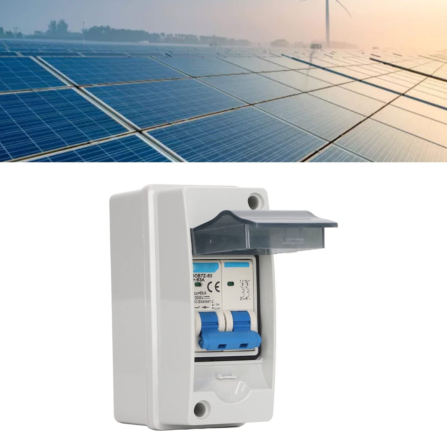 63A 1000V DC Disconnect Switch, PV Solar PV System Overvoltage Protection IP65 Waterproof Miniature Circuit Breaker