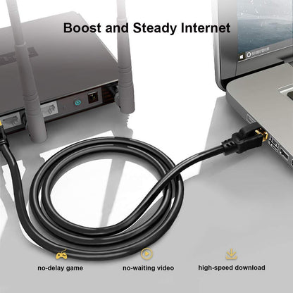 Yauhody CAT8 Ethernet Cable 33FT, High Speed 40Gbps 2000MHz 26AWG Internet Network LAN Cable with Gold Plated RJ45 Connector for Router, Modem, PC, Switches, Hub, Laptop, Gaming, Xbox (33ft/10m) Black