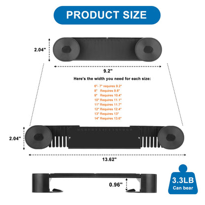 YONGAIJIA New Upgrade 4 Pack Adjustable Pot Lid Holder, Lid Organizer Fits 6" to 14" Lids, with Screw Hole Position and Sticky Wall Mounted Lid Storage Kitchen Cabinets, Cabinet Doors (Black)