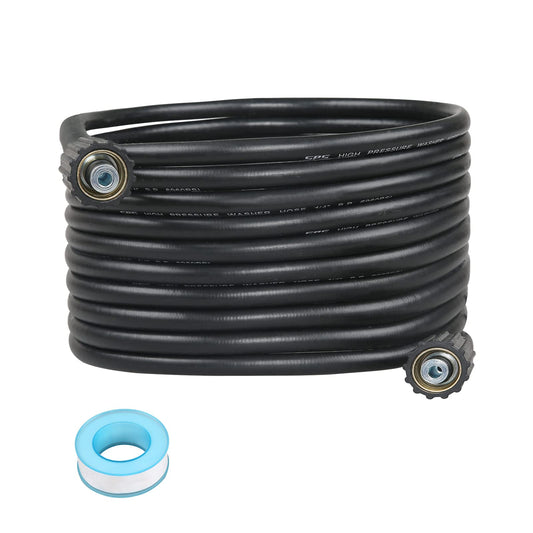 CHAVOR Pressure Washer Hose 25 FT X 1/4 Inch, Replacement Power Washer Hose for Most Brands, M22 14mm or M22 15mm Brass Thread, 3000 PSI
