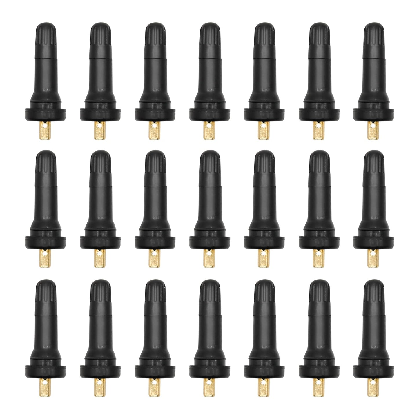 VIKKSAER 20Pcs TPMS 20008 Rubber Snap-in Tire Valve Stem Fit for 0.45” Rim Holes on Standard Vehicle Tires