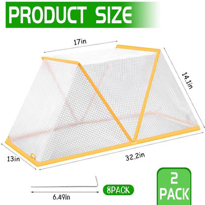 2 Pcs Garden Row Accelerator Plants Cover,32.2" X 13" X 14.1" Foldable Raised Garden Bed Cover,Plant Net Cage Guard Greenhouse Cover for Protect Vegetable Fruit from Animal