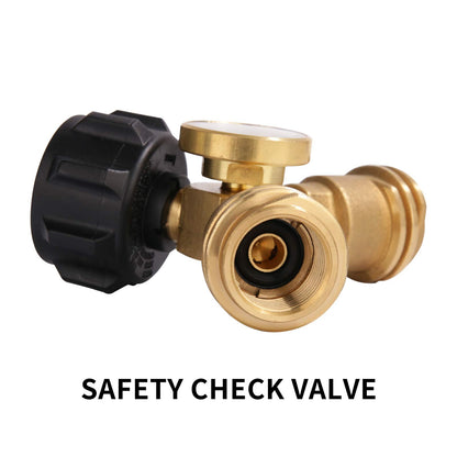 Roastove Dual Propane Tank Connection,Propane Tank Y Splitter Adapter with Gauge, Level Indicator, Gas Pressure Meter for 5-40lb Propane Tank, Work with RV Camper, Cylinder,BBQ Grills, Camping Stoves