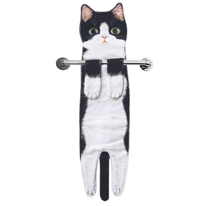 AGRIMONY Cat Funny Hand Towels for Bathroom Kitchen- Cute Decorative Cat Mom Dad Decor Hanging Face Towel Absorbent Soft- Easter Mothers Day Birthday Housewarming Funny Gifts for Women Mom Cat Lovers