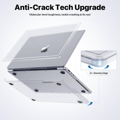 Soonjet CrackGuard for MacBook Pro 14 inch Case M5 M4 M3 M2 M1 Pro/Max 2026 2025-2021 [Anti-Crack Upgrade] [100% Match Official Color] Cover Protective Hard Shell Case Laptop - Matte Clear