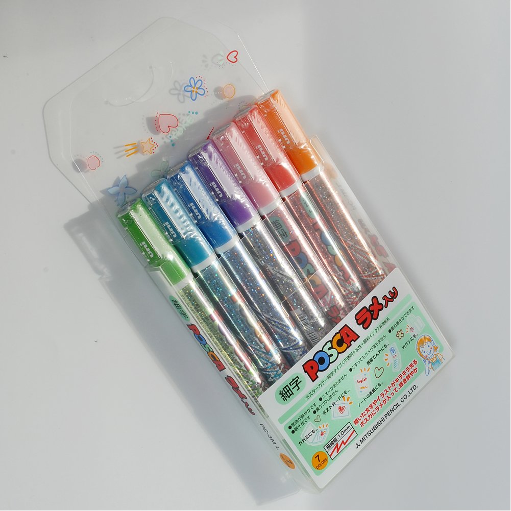 Uni-ball Posca Color Metallic Marking Pen - 1.0 mm - Set of 7 (japan import)