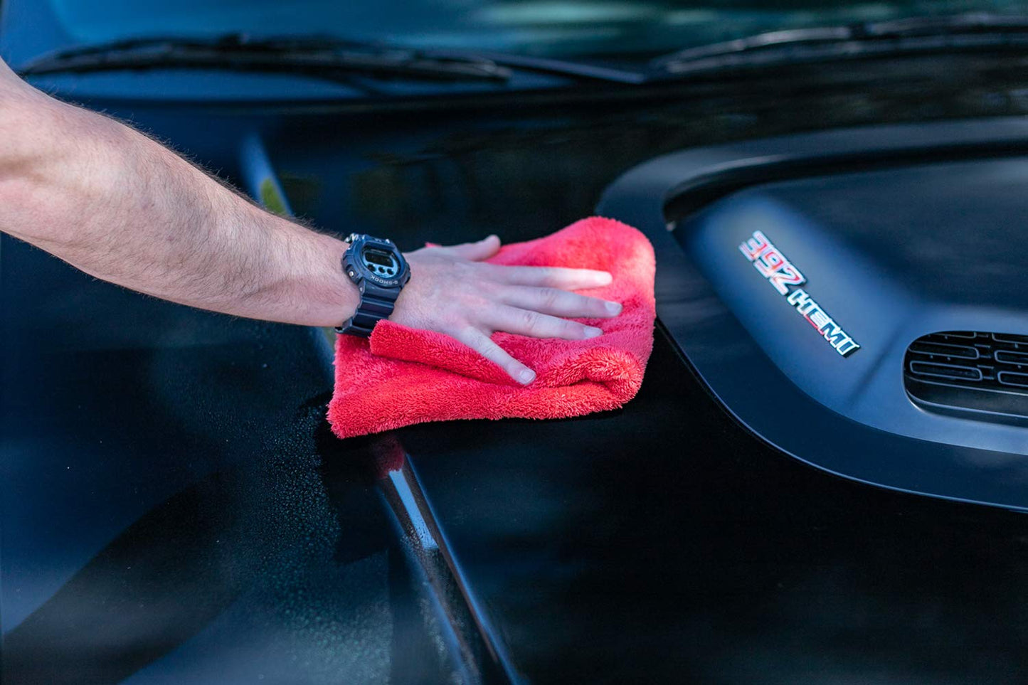 The Rag Company - Eagle Edgeless 500 - Professional Korean 70/30 Blend Super Plush Microfiber Detailing Towels, 500GSM, 16in x 16in, Red (4-Pack)