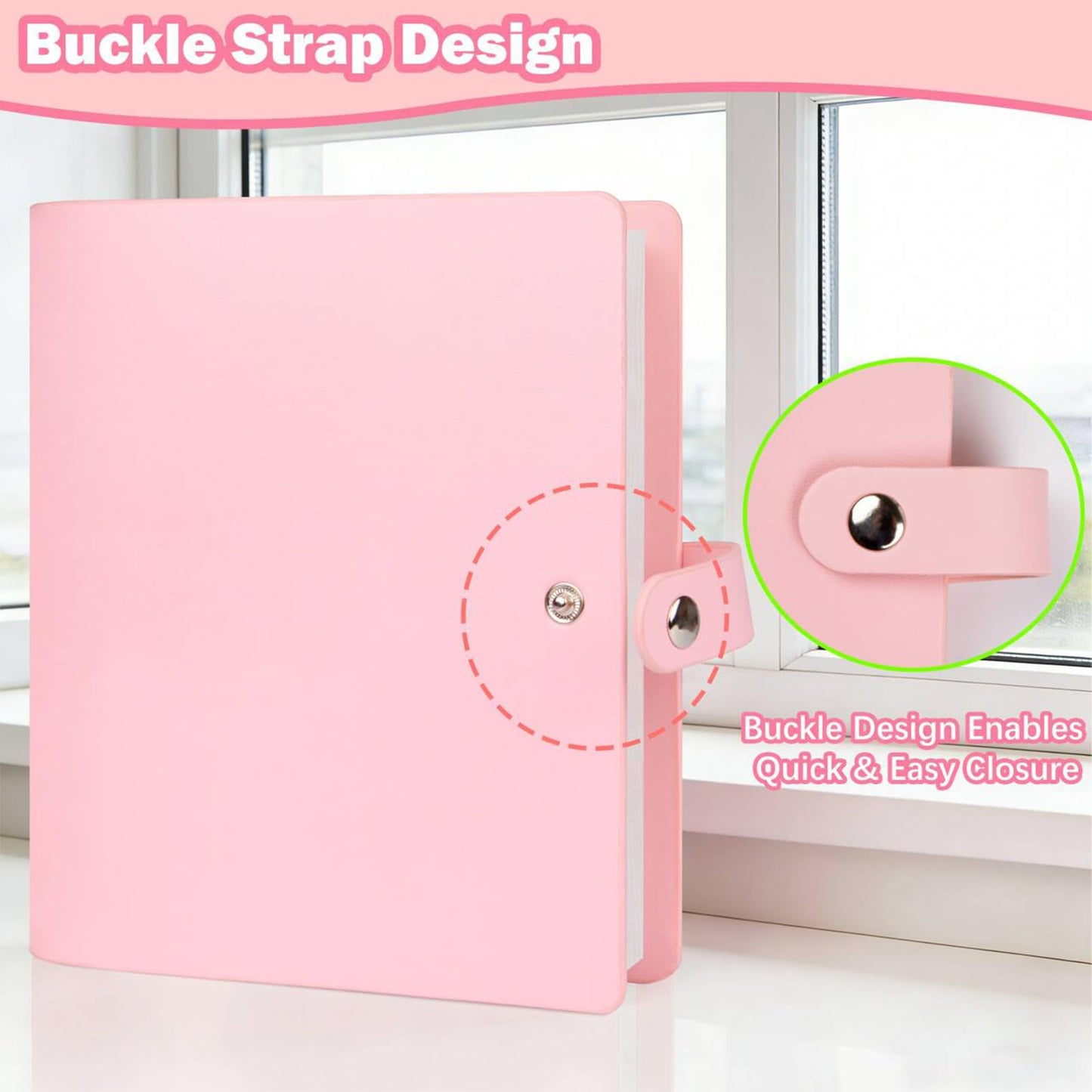 Ruibytree 320 Pockets Photo Album for Fujifilm Instax Mini LiPlay 12 11 9 8 40 41 99 Evo 7S Instant Film Camera, PU Leather Cover Photo Book for Polaroid 2x3 Pictures, Pink