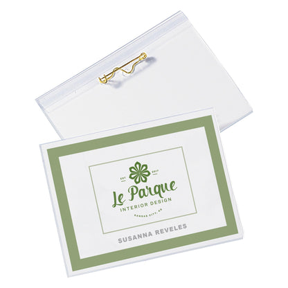Pin Style Name Badges, Flexible Holder, 2-1/4" x 3-1/2"