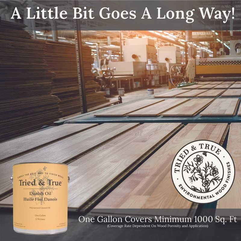 Tried & True Danish Oil, 8 oz. - Polymerized Linseed Oil for Wood Finish & Sealer, Ideal for Furniture, Butcher Blocks, Salad Bowls, & More - Food Safe Wood Finish, Easy Application Stand Oil
