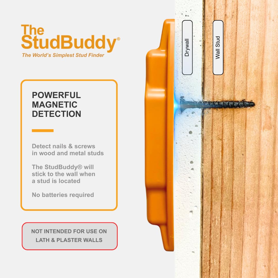 The Original StudBuddy® Magnetic Stud Finder - Made in The USA - Easy to Use Magnet Stud Finder - No Batteries Required - Powerful Magnets - Stud Finder for Drywall and Wood