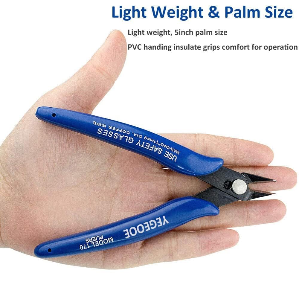 YEGOOD Small Wire Cutters, 10PACK Precision Diagonal Cutting Pliers Side Cutter, Nippers, Micro Flush Cutters, Shear Cutters, Wire Snips