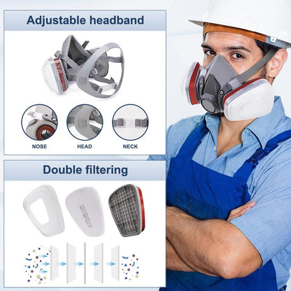 TOCADO Reusable Face Cover Set for Painting,Respiratory Mask for Spray Painting,Verniciatura, Prodotti Chimici, Vapori Organici, Saldatura, Lucidatura