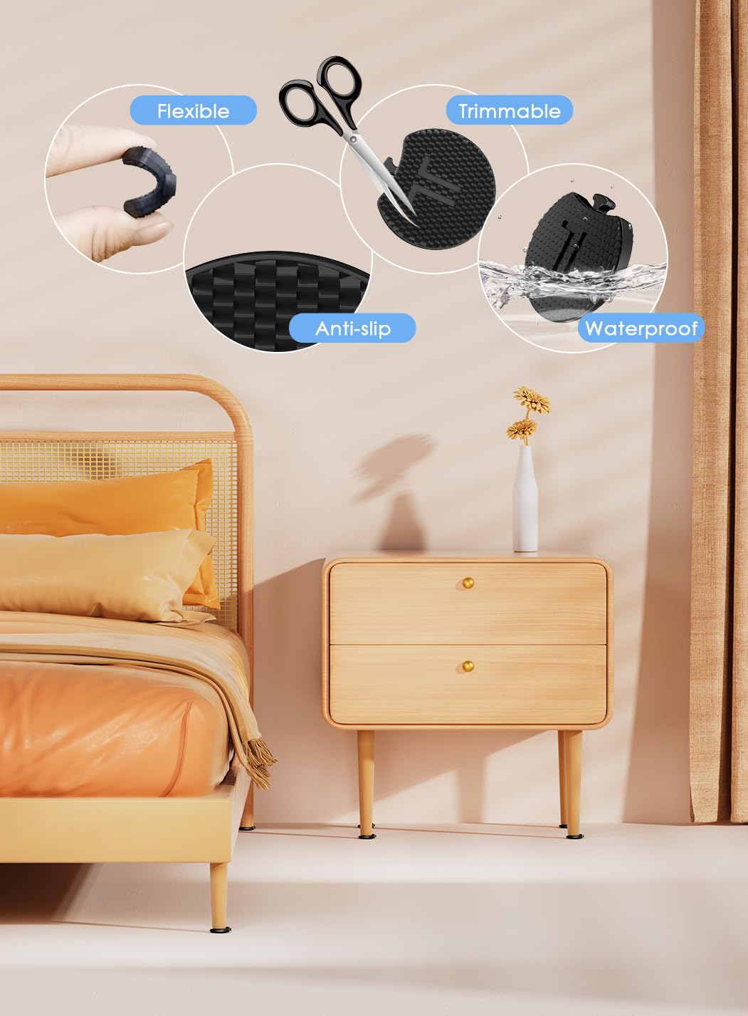 IYES.TOP Furniture Levelers - Plastic Shims for Leveling 30 PCS, Multi-Purpose Rubber Wedge for Toilet, Table, Cabinet Feet, Chair Leg, Washing Machine, Refrigerator, Restaurant, Outdoor Uneven Floors