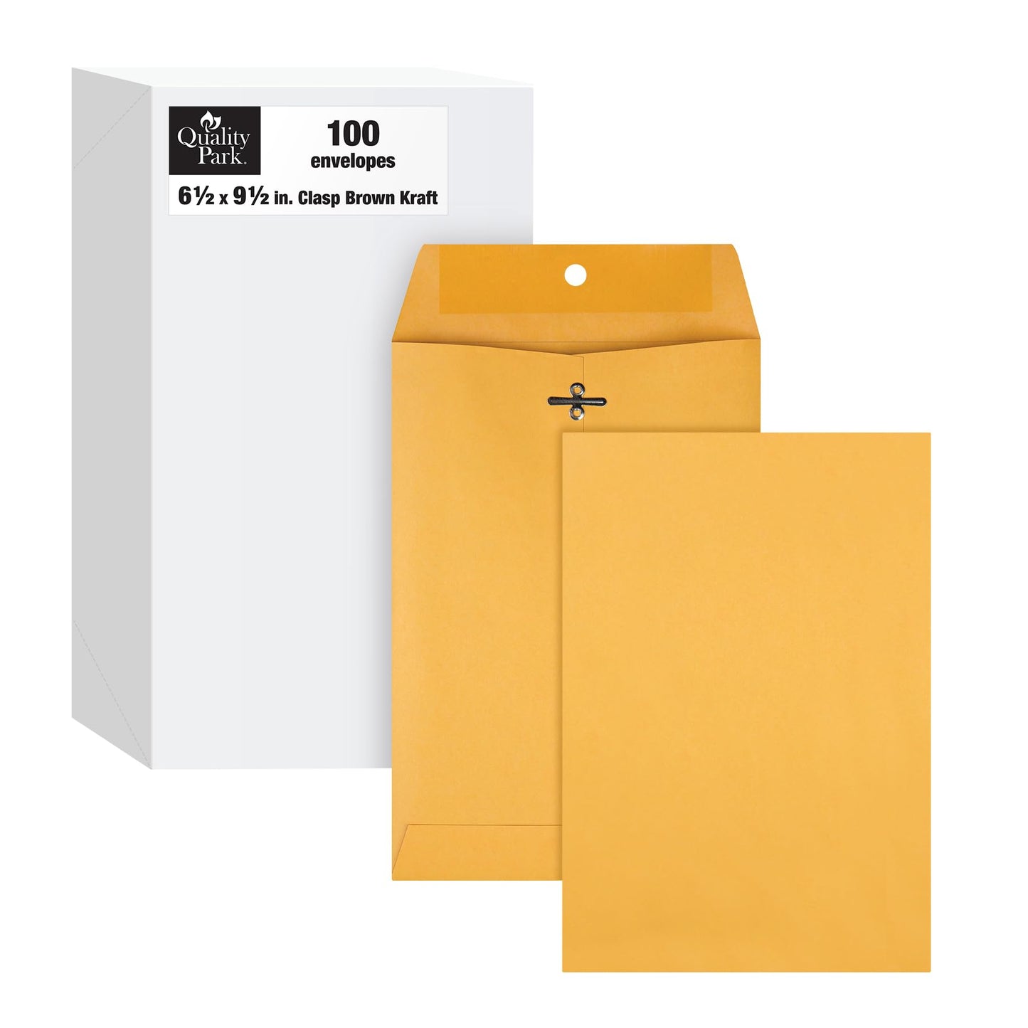 Quality Park Clasp Envelopes, 6.5 X 9.5-Inch, Brown Kraft, Box of 100 (37863)
