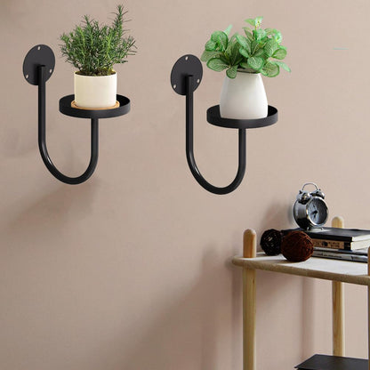 3 Pack Wall Plant Holder Wall Planters Black Metal Plant Wall Shelf Indoor Plants Hanger Modern Wall-Mounted Hanging Planter for Outdoor Livingroom Window Bedroom Balcony Patio Flower Pot Decor