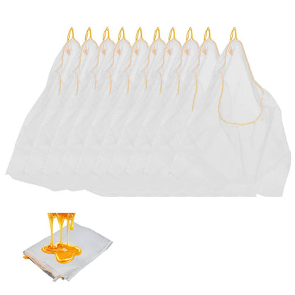 10PCS Honey Strainer Bags,Reusable Bee Honey Filter Bag,with Adjustable Drawstring,Mesh Nylon Strainer, Apiary Equipment,Washable Beekeeping Supplies for Wax Beer Nut Milk